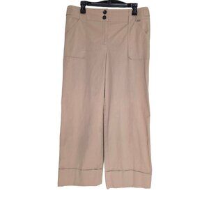 Women's - St. John Tan Cuffed Wide Leg Pants, Size 12